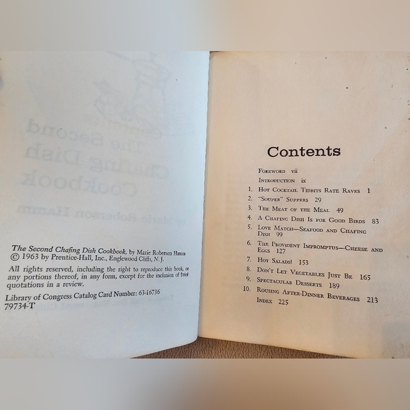 The Second Chafing Dish Cookbook by Marie Roberson Hamm 1963 Paperback Vintage - Picture 8 of 10